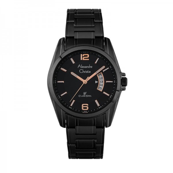 Alexandre Christie AC 8289 Full Black Rosegold Man MDBIPBARG